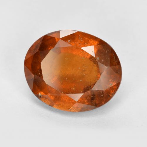 Granate hessonita naranja natural de 5,45 ct, corte óvalo, VS-SI