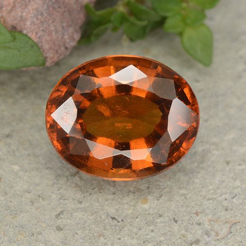 2.84ct Natural Naranja oscuro Granate Hessonita, Ovalada, VS