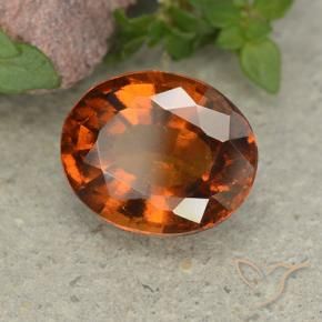 granate hessonita Naranja oscuro natural de 2.84 ct, Ovalada, VS