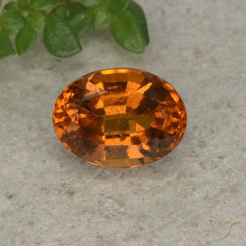 1.80ct Natural Naranja fuego Granate Hessonita, Ovalada, VS-SI