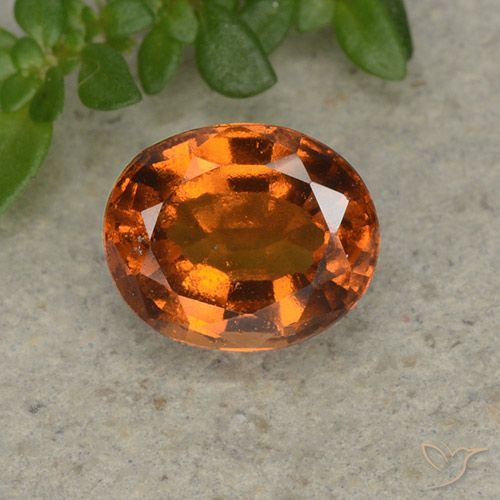 1.80ct Natural Ámbar naranja Granate Hessonita, Ovalada, VS