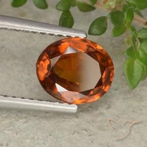 granate hessonita Naranja oscuro natural de 1.56 ct, Ovalada, VS