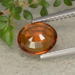 granate hessonita Naranja oscuro natural de 1.56 ct, Ovalada, VS