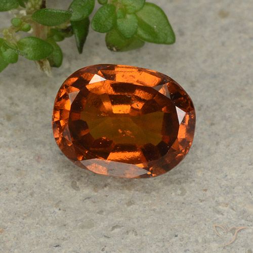 1.74ct Natural Naranja oscuro Granate Hessonita, Ovalada, VS