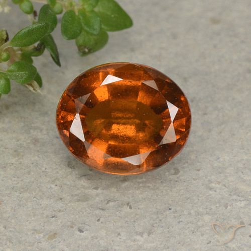 1.82ct Natural Naranja oscuro Granate Hessonita, Ovalada, VS-SI