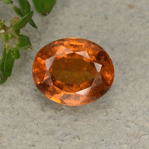 1.81ct Natural Naranja oscuro Granate Hessonita, Ovalada, VS-SI