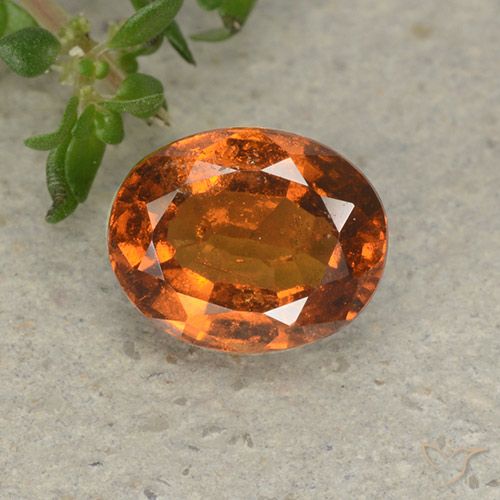 1.90ct Natural Naranja oscuro Granate Hessonita, Ovalada, VS-SI