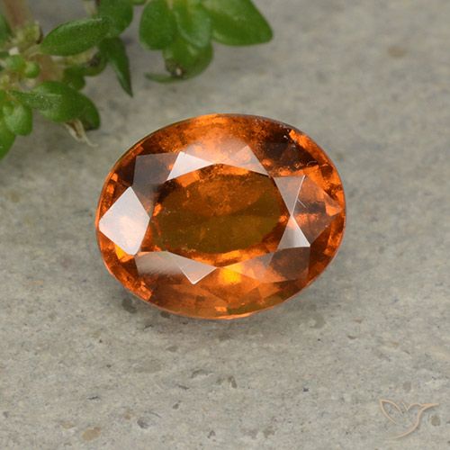 1.84ct Natural Naranja oscuro Granate Hessonita, Ovalada, VS-SI