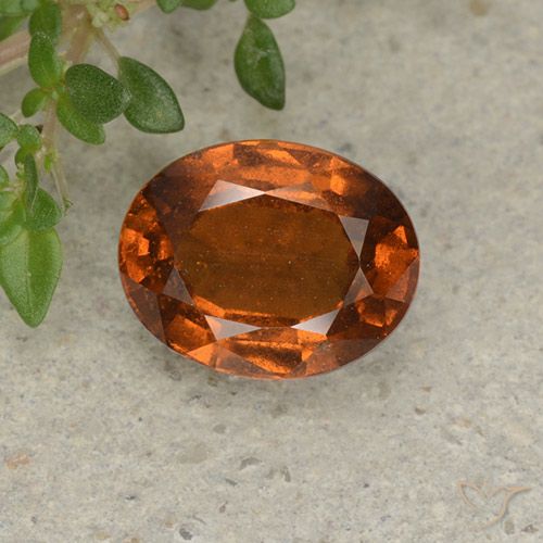 Granate hessonita naranja natural de 2,26 ct, corte óvalo, VS-SI