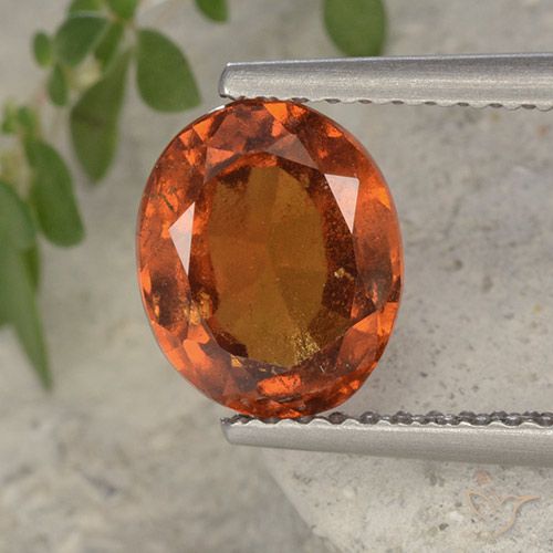 2.20ct Natural Naranja rojizo Granate Hessonita, Ovalada, VS-SI