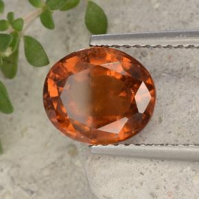 Granate hessonita naranja natural de 2,79 ct, corte óvalo, VS