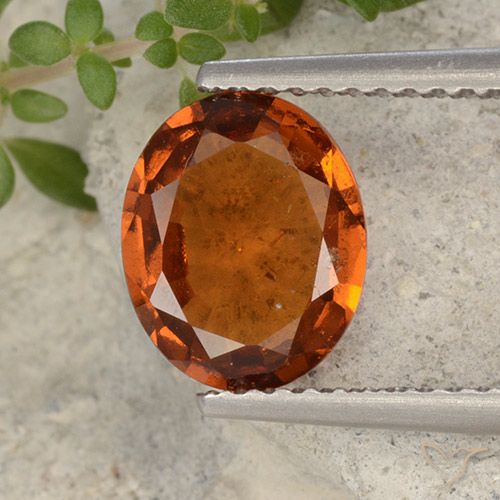 1.90ct Natural Naranja oscuro medio Granate Hessonita, Ovalada, VS