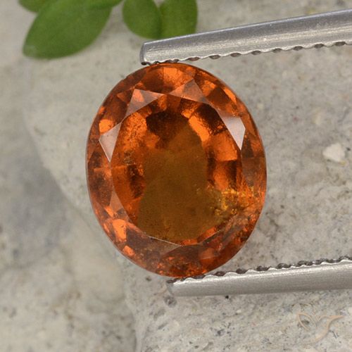 2.40ct Natural Naranja oscuro Granate Hessonita, Ovalada, VS-SI