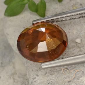granate hessonita Naranja oscuro natural de 2.40 ct, Ovalada, VS-SI