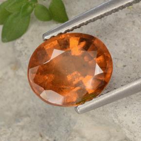 Granate hessonita naranja natural de 2,62 ct, corte óvalo, VS-SI