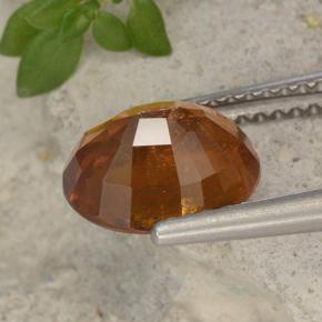 Granate hessonita naranja natural de 2,62 ct, corte óvalo, VS-SI