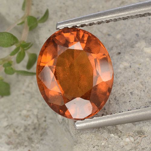 2.40ct Natural Naranja medio Granate Hessonita, Ovalada, VS