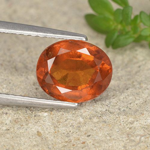 1.96ct Natural Naranja oscuro Granate Hessonita, Ovalada, VS