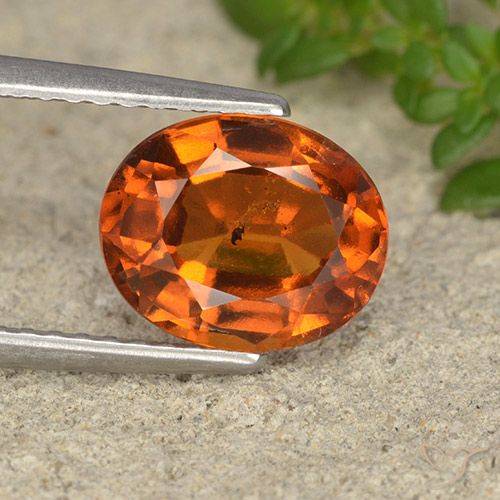 2.27ct Natural Naranja oscuro medio Granate Hessonita, Ovalada, VS-SI