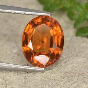 granate hessonita Naranja oscuro medio natural de 2.27 ct, Ovalada, VS-SI