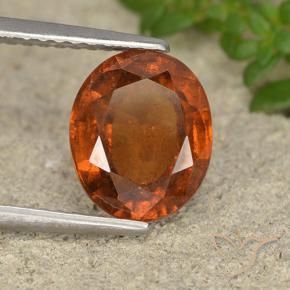 granate hessonita Ámbar naranja natural de 2.61 ct, Ovalada, VS-SI