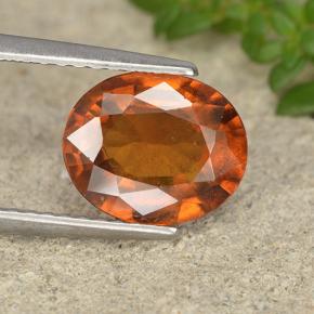 Granate hessonita naranja natural de 2,12 ct, corte óvalo, VS