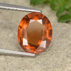 Granate hessonita naranja natural de 2,12 ct, corte óvalo, VS