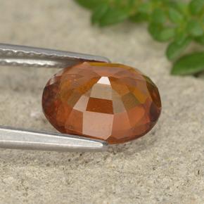 Granate hessonita naranja natural de 2,12 ct, corte óvalo, VS