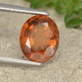 granate hessonita Naranja oscuro medio natural de 2.01 ct, Ovalada, VS-SI