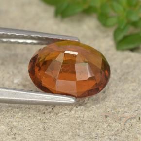 granate hessonita Naranja oscuro medio natural de 2.01 ct, Ovalada, VS-SI