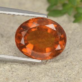 Granate hessonita naranja natural de 3,12 ct, corte óvalo, VS
