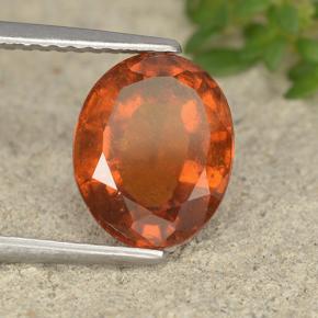 Granate hessonita naranja natural de 3,12 ct, corte óvalo, VS