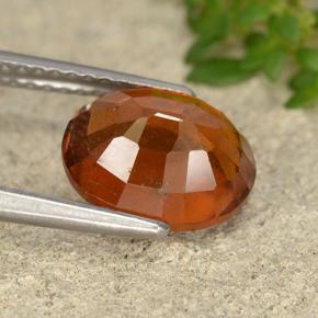 Granate hessonita naranja natural de 3,12 ct, corte óvalo, VS