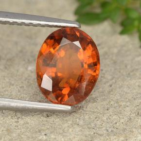 granate hessonita Naranja oscuro medio natural de 2.05 ct, Corte Óvalo, VS-SI
