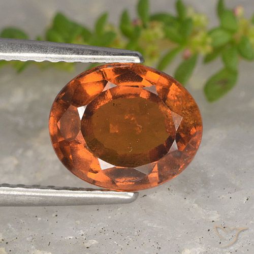 2.15ct Natural Naranja oscuro medio Granate Hessonita, Ovalada, VS-SI