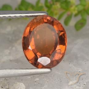 granate hessonita Naranja oscuro medio natural de 2.15 ct, Ovalada, VS-SI