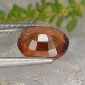 granate hessonita Naranja oscuro medio natural de 2.15 ct, Ovalada, VS-SI
