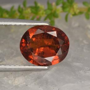 Granate hessonita rojo natural de 2,23 ct, corte óvalo, VS-SI