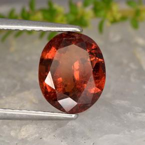 Granate hessonita rojo natural de 2,23 ct, corte óvalo, VS-SI