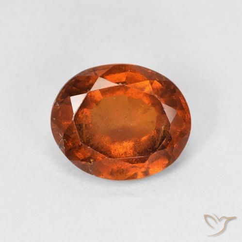 2.13ct Natural Naranja oscuro granate hessonita, Ovalada, VS-SI