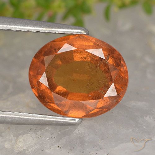 2.27ct Natural Naranja oscuro Granate Hessonita, Ovalada, VS-SI