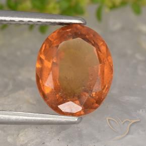 granate hessonita Naranja oscuro natural de 2.27 ct, Ovalada, VS-SI