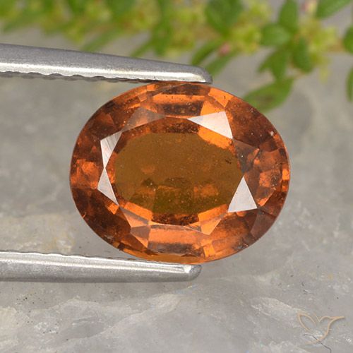 2.25ct Natural Naranja oscuro medio Granate Hessonita, Ovalada, VS-SI