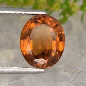 granate hessonita Naranja oscuro medio natural de 2.25 ct, Ovalada, VS-SI