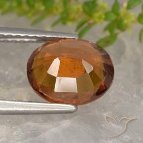 granate hessonita Naranja oscuro medio natural de 2.25 ct, Ovalada, VS-SI