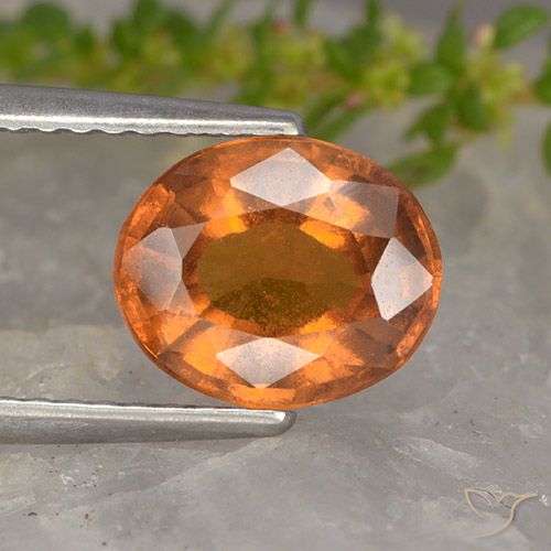 1.99ct Natural Naranja oscuro Granate Hessonita, Ovalada, VS-SI