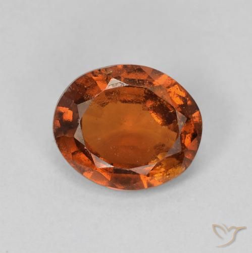 1.86ct Natural Naranja oscuro Granate Hessonita, Ovalada, VS-SI
