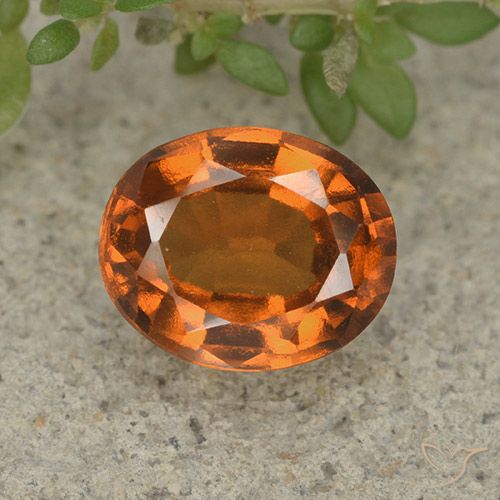 2.37ct Natural Naranja oscuro medio Granate Hessonita, Ovalada, VVS-VS
