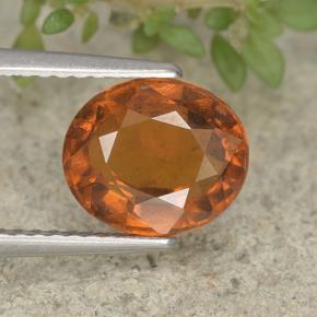 Granate hessonita naranja natural de 2,48 ct, corte óvalo, VVS-VS
