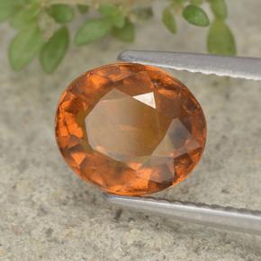 Granate hessonita naranja natural de 2,48 ct, corte óvalo, VVS-VS